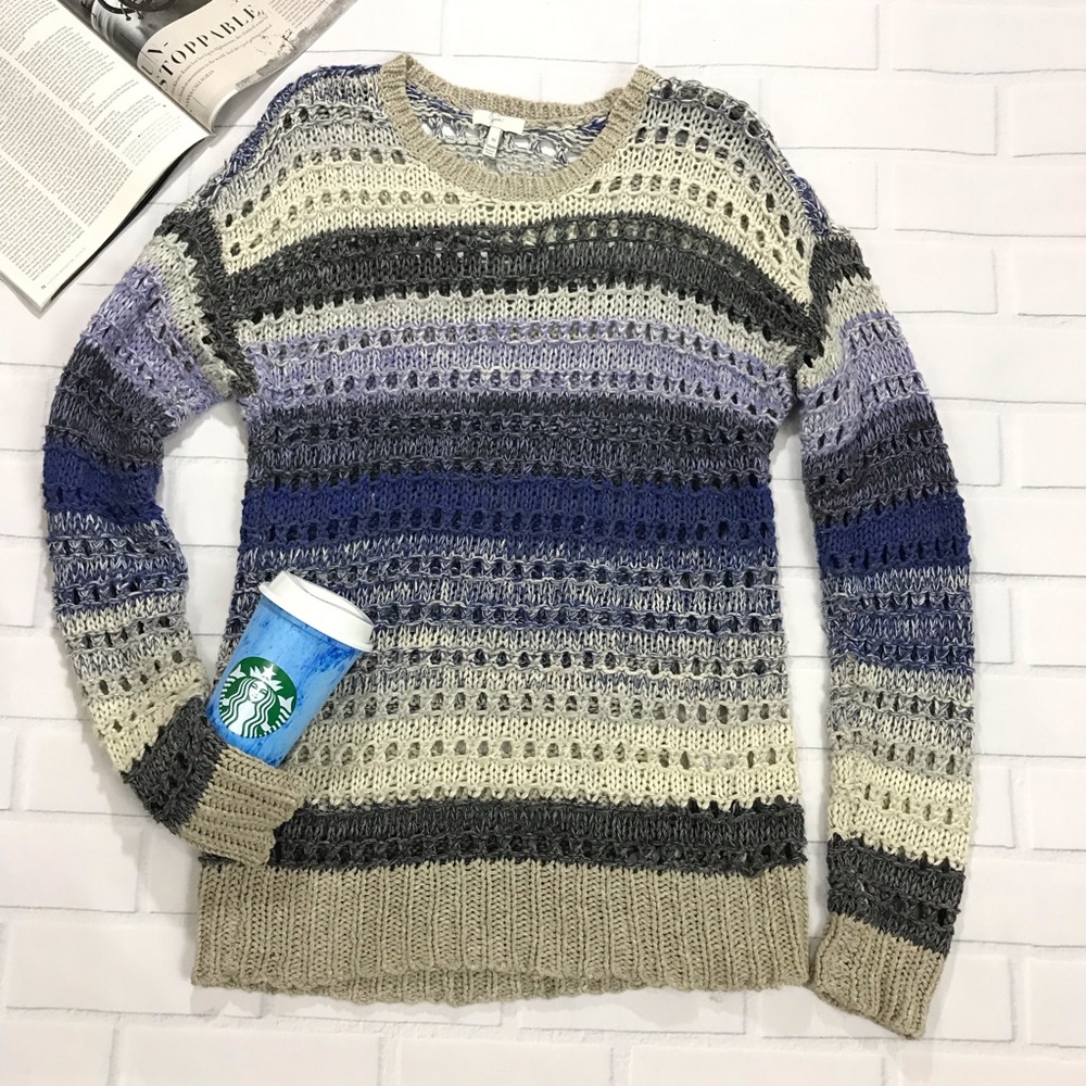 Joie Arvis chunky Knit Crotchet Sweater cardigan